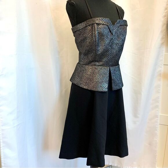 Ds Gray black metallic snake print peplum Bustier corset A-line strapless dress - Picture 4 of 13